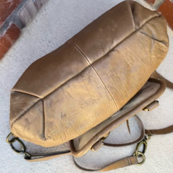 Artisan, Soft Leather Khaki Western Saddlebag Satchel Convertible Crossbody Bag - Picture 6 of 9